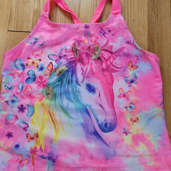 XL 14/16 Unicorn Girls Swimsuit by Wonder Nation - Picture 2 of 6